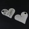 Pendant. Fashion Zinc Alloy Jewelry Findings. Heart 20.5x18mm. Sold by Bag
