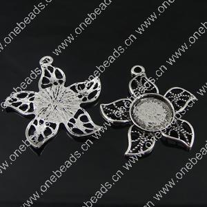 Pendant settings. Fashion Zinc Alloy Jewelry Findings. Flower 30x26.5mm, Inner dia：12mm Sold by Bag