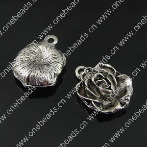 Pendant. Fashion Zinc Alloy Jewelry Findings. Flower 17x13mm. Sold by Bag