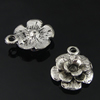 Pendant. Fashion Zinc Alloy Jewelry Findings. Flower 12x14.5mm. Sold by Bag
