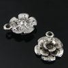 Pendant. Fashion Zinc Alloy Jewelry Findings. Flower 12x14.5mm. Sold by Bag
