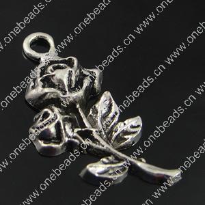 Pendant. Fashion Zinc Alloy Jewelry Findings. Flower 29.5x15mm. Sold by Bag