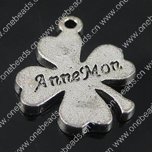 Pendant. Fashion Zinc Alloy Jewelry Findings. Flower 18x16mm. Sold by Bag