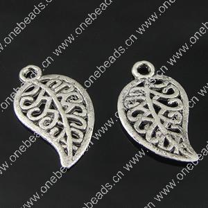 Pendant. Fashion Zinc Alloy Jewelry Findings. Leaf 28x10mm. Sold by Bag