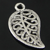Pendant. Fashion Zinc Alloy Jewelry Findings. Leaf 28x10mm. Sold by Bag
