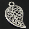 Pendant. Fashion Zinc Alloy Jewelry Findings. Leaf 28x10mm. Sold by Bag