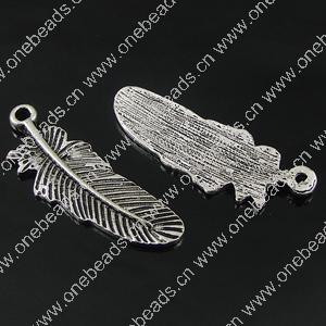 Pendant. Fashion Zinc Alloy Jewelry Findings. Leaf 31x11mm. Sold by Bag