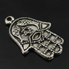 Pendant. Fashion Zinc Alloy Jewelry Findings. Hand 26.5x17mm. Sold by Bag
