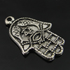 Pendant. Fashion Zinc Alloy Jewelry Findings. Hand 26.5x17mm. Sold by Bag