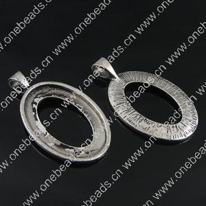 Zinc Alloy Cabochon Settings. Fashion Jewelry Findings. 41x23.5mm, Inner dia：30x20.5mm. Sold by Bag
