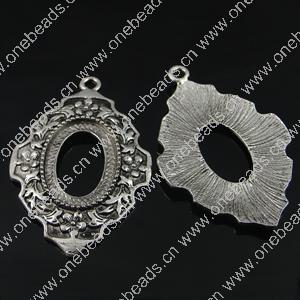Zinc Alloy Cabochon Settings. Fashion Jewelry Findings. 53x36mm, Inner dia：24.5x18mm. Sold by Bag