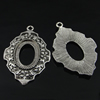 Zinc Alloy Cabochon Settings. Fashion Jewelry Findings. 53x36mm, Inner dia：24.5x18mm. Sold by Bag
