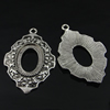 Zinc Alloy Cabochon Settings. Fashion Jewelry Findings. 53x36mm, Inner dia：24.5x18mm. Sold by Bag