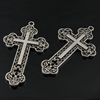 Pendant. Fashion Zinc Alloy Jewelry Findings. cross 55x33mm. Sold by Bag
