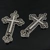 Pendant. Fashion Zinc Alloy Jewelry Findings. cross 55x33mm. Sold by Bag