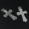 Pendant. Fashion Zinc Alloy Jewelry Findings. cross 28.5x17mm. Sold by Bag
