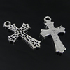 Pendant. Fashion Zinc Alloy Jewelry Findings. cross 28.5x17mm. Sold by Bag