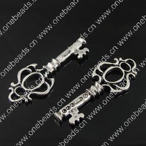 Pendant. Fashion Zinc Alloy Jewelry Findings. Key 43.5x17mm. Sold by Bag