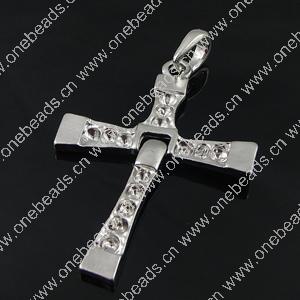 Pendant settings. Fashion Zinc Alloy Jewelry Findings. Cross 58x37mm, Sold by Bag
