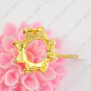 Copper earrings，Fashion Jewelry Findings, Head Size:9x5mm , Sold by bag