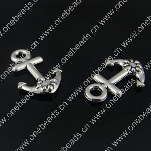 Pendant. Fashion Zinc Alloy Jewelry Findings. Anchor 20x13mm. Sold by Bag