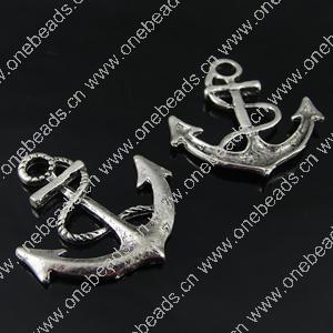 Pendant. Fashion Zinc Alloy Jewelry Findings. Anchor 31x29mm. Sold by Bag