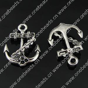 Pendant settings. Fashion Zinc Alloy Jewelry Findings. Anchor 20x14mm. Sold by Bag