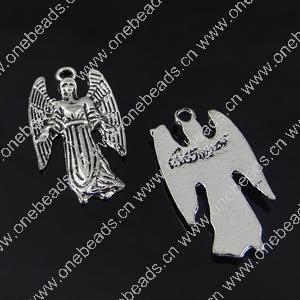 Pendant. Fashion Zinc Alloy Jewelry Findings. Angel 25x14mm. Sold by Bag