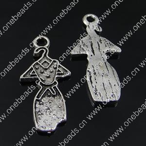 Pendant. Fashion Zinc Alloy Jewelry Findings. Clothes 29x14mm. Sold by Bag