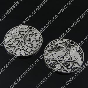 Pendant. Fashion Zinc Alloy Jewelry Findings. Flat oval 28x27.5mm. Sold by Bag