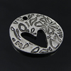 Pendant. Fashion Zinc Alloy Jewelry Findings. Flat Round 22mm. Sold by Bag