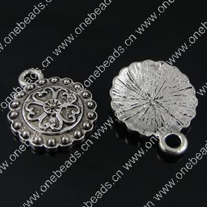 Pendant. Fashion Zinc Alloy Jewelry Findings. Flat Round 20x16mm. Sold by Bag