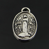 Pendant. Fashion Zinc Alloy Jewelry Findings. Flat oval 17.5x10mm. Sold by Bag

