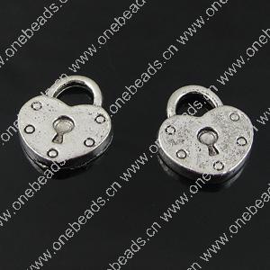 Pendant. Fashion Zinc Alloy Jewelry Findings. Heart 15x13mm. Sold by Bag