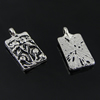 Pendant. Fashion Zinc Alloy Jewelry Findings. Rectangle 17x8mm. Sold by Bag
