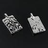 Pendant. Fashion Zinc Alloy Jewelry Findings. Rectangle 17x8mm. Sold by Bag