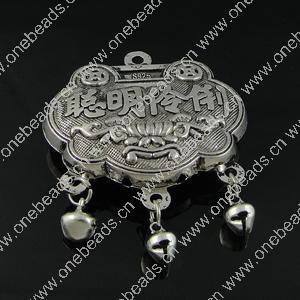 Pendant. Fashion Zinc Alloy Jewelry Findings. Lock 55x47x12mm. Sold by PC