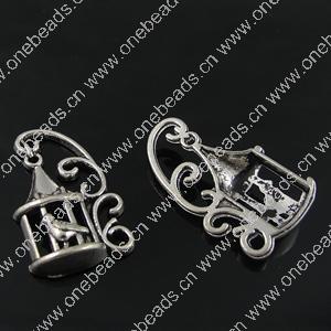 Pendant. Fashion Zinc Alloy Jewelry Findings. birdcage 35x21mm. Sold by Bag