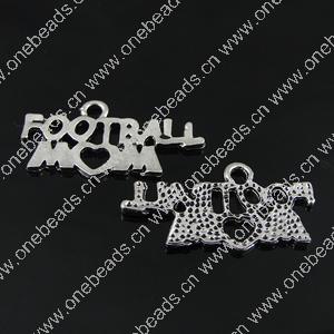 Pendant. Fashion Zinc Alloy Jewelry Findings. message 24.5x13mm. Sold by Bag
