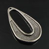 Pendant. Fashion Zinc Alloy Jewelry Findings. Teardrop 45x26mm. Sold by Bag
