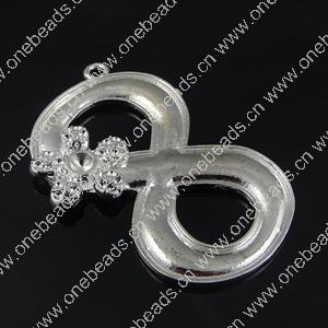 Pendant. Fashion Zinc Alloy Jewelry Findings. Arabic numerals 8，64x41mm. Sold by Bag