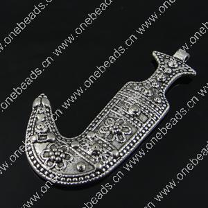 Pendant. Fashion Zinc Alloy Jewelry Findings. 58x30mm. Sold by Bag