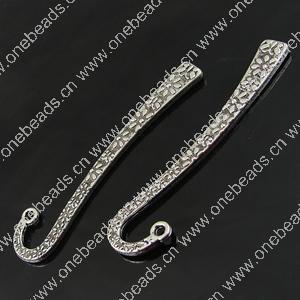 Bookmark, Fashion Zinc Alloy Jewelry Findings, 63x14mm, Sold by Bag