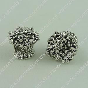 Europenan style Beads. Fashion jewelry findings. 10.5x11.5mm, Hole size:4.7mm. Sold by Bag