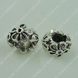 Europenan style Beads. Fashion jewelry findings. 10x7.5mm, Hole size:6mm. Sold by Bag