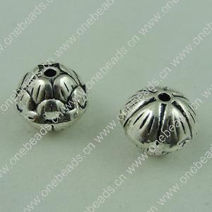 Beads. Fashion Zinc Alloy jewelry findings. Flower 10x8mm，Hole size:1.5mm. Sold by Bag