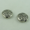 Beads. Fashion Zinc Alloy jewelry findings. Flat Round 10x9mm，Hole size:1.5mm. Sold by Bag

