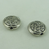 Beads. Fashion Zinc Alloy jewelry findings. Flat Round 10x9mm，Hole size:1.5mm. Sold by Bag