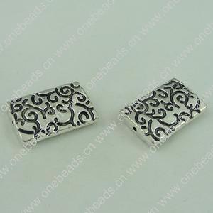 Beads. Fashion Zinc Alloy jewelry findings. Rectangle 23x15mm，Hole size:1.5mm. Sold by Bag