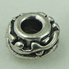 Spacer beads, Fashion Zinc Alloy jewelry findings, 7mm，Hole size:2.5mm. Sold by bag